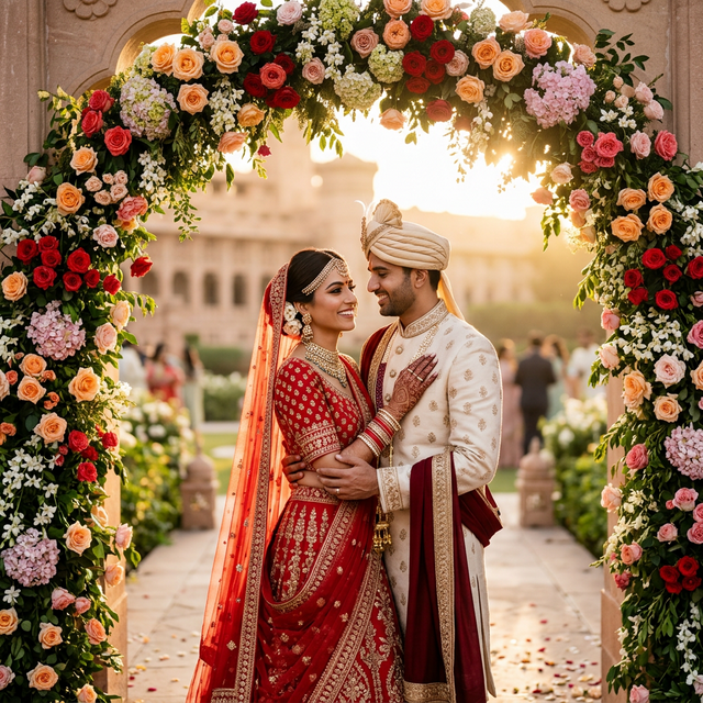Wedding couple portrait